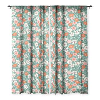 Schatzi Brown Jirra Floral Spring Set of 2 Panel Sheer Window Curtain - Deny Designs