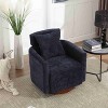 CAVINAS Chenille Swivel Accent Chair with Curved Backrest and Wooden Base,Modern Upholstered Living Room Chairs,Reading Chairs for Living Room - 2 of 4