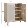 Rattan Shoe Cabinet, 5-Tier Shoe Storage Organizer Cabinet with Adjustable Shelf for Entryway, Freestanding Shoe Rack for Living Room, Entryway - 2 of 4