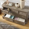 Brafabhome Mid-Century Solid Wood Dresser with 7 Drawers for Bedroom, Vintage Chest of Drawers Double Dresser for Living Room Hallway | Light Brown - 3 of 4
