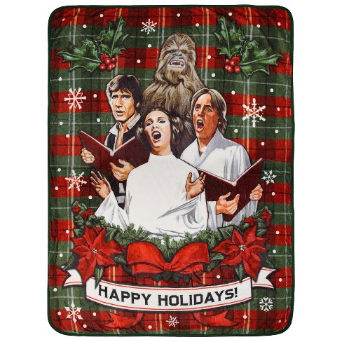 Star Wars Holiday Chorus Carolers Plush Throw Blanket 46