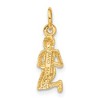 Black Bow Jewelry 14k Yellow Gold Virgo the Virgin Zodiac Satin and Diamond Cut Charm - 3 of 4