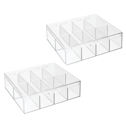 Mdesign Plastic Stackable Tea Bag Storage Bin Organizer With Hinge Lid ...