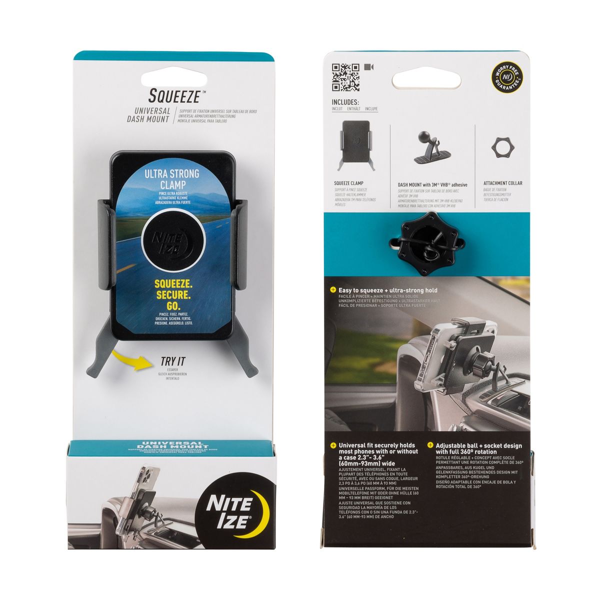 Nite Ize Squeeze Universal Dash Mount - Phone Holder & Mount for Car Dashboard - Cell Phone Accessories with Universal Design - Black - thumbnail 9