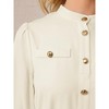 INSPIRE CHIC Women's Button Up A-Line Puff Long Sleeve Tie Waist Business Casual Knee Length Dress - 4 of 4