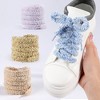 INSPIRE CHIC Flat Fuzzy Contrast Color Wide Fat Soft Fluffy Shoelaces for Sneakers 0.47 Inch 1 Pair - 4 of 4
