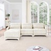 ModernLuxe Chenille Fabric Sofa with Ottoman & Lumbar Pillows, Ergonomic Sofa Couch for Living Room/Bedroom, Beige/Sky Blue/Green (2-4 Seats) - 3 of 4