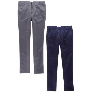Men's 2-Pack Casual Solid Color Tapered Dress Pants | Breathable And Comfortable