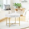 Costway Faux Fake Fur Stool Ottoman Footrest Stool Decorative with Metal Legs GreyPinkWhite - 4 of 4