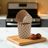 Unique Bargains Disposable Baking Cups Wood Pulp Paper PE Coating Reddish Brown Khaki 2.76"x2.17" 50 Pcs - 2 of 4
