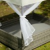 Bestier Wicker Dog House with Canopy, Weatherproof Outside Dog Shelter Bed with Cushion, 4-Sided Mesh Windows, Rattan Dog Cot for Deck Patio Yard - 3 of 4