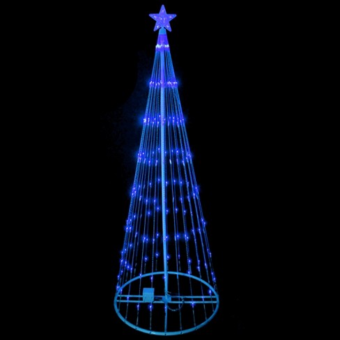 Northlight 12' Pre-lit Blue Led Show Cone Christmas Tree Outdoor Decor ...