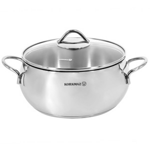 Korkmaz Tombik 7.1 Liter Stainless Steel Casserole in Polished Silver - 1 of 4