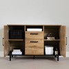 South Shore 29.25" Ezra 2 Door Credenza with Drawers Nordik Oak: Contemporary Home Office Storage - 3 of 4