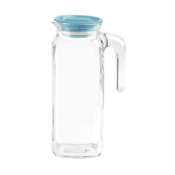 Elle Decor Glass Pitcher With Amber Lid, 48-ounce Durable Borosilicate Glass  Water Pitcher With Lid And Spout : Target