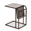 Zeyer Boho Glam Handcrafted Marble Top C-Shaped Side Table: Sturdy Iron, Magazine Storage - Christopher Knight Home - 2 of 4