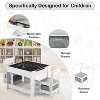Kinder King 3-in-1 Kids Table & 2 Chairs Set with Storage, Removable Top & Blackboard, for Art, Crafts, Reading, Play - 4 of 4
