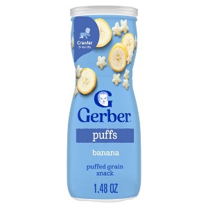 Gerber Baby Food Banana Puffs Baby Snack - 1.48oz - 1 of 4