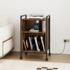 Tangkula 3-Tier Rolling Record Player Stand w/ Charging Station Open Shelves for Bedroom - 2 of 4