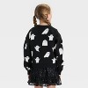 Girls' Long Sleeve Halloween Cardigan Sweater - Cat & Jack™ Black - 2 of 3