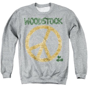 Men's Woodstock Stitch Peace Sign Crewneck Sweatshirt - 1 of 4