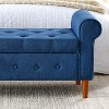 NicBex Modern 62" Wooden Storage Bench with Rolled Arms for Bedroom and Entryway - 4 of 4