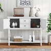 ChicFurnit Decorative Storage Cabinet Retro Console Table with Drawers and Cabinets for Living Room, White, 46.00"*16.90"*8.30" - 2 of 4
