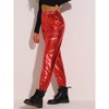 INSPIRE CHIC Women's Metallic Shiny Sparkle Elastic Waist Pants - 3 of 4