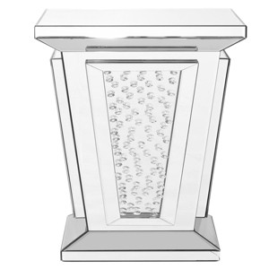 Elegant Lighting 21 inch mirrored two drawers end table in black - 1 of 4
