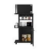 XIYUYEU Rolling Kitchen Island with Single Door Cabinets, Open Shelving for Kitchen, Dining Room - 3 of 4