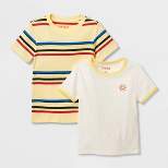 Toddler Boys' 2pk Short Sleeve Striped T-Shirt - Cat & Jack™ Yellow