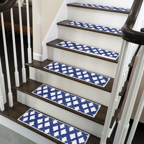 Sussexhome Floral Design 70 % Cotton Anti-slip Stair Treads, 9