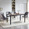 Modern Fabric Upholstered Dining Chairs Set of 4,Metal Leg Hollow Back Kitchen Dining Room Chair,Armless Padded Side Chair-Coolbibila - 2 of 4