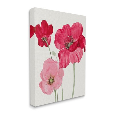 Romantic Red and Pink Poppies Canvas Wall Art