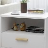 Famapy White High Footed Nightstand with Drawer Receiving Compartment - 4 of 4