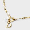 14K Gold Dipped Pearl Charm on Chain Initial Necklace - A New Day Gold - 4 of 4