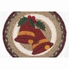 Earth Rugs Holiday Bells Round Trivet – 10" Christmas Jute Hot Pad with Festive Bell Print - 2 of 3
