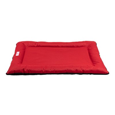 Medium Red Waterproof Memory Foam Outdoor Bolster Pet Bed