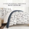 Modern Geometrics & Thatch Pattern 3PC Duvet Cover & Shams Set, Ultra Soft, Easy Care - Becky Cameron - 2 of 4