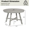 VECELO 46.5 in. Round Dining Table, Rubber Wood Table with 4 Solid Wood Legs for Kitchen, Gray - 3 of 4