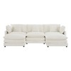 NicBex Couches for Living Room 112.6" Modular Sectional Sofa L-Shape Corduroy Upholstered Sofa Couch with Side Storage Pockets and Ottoman, Beige - 3 of 4