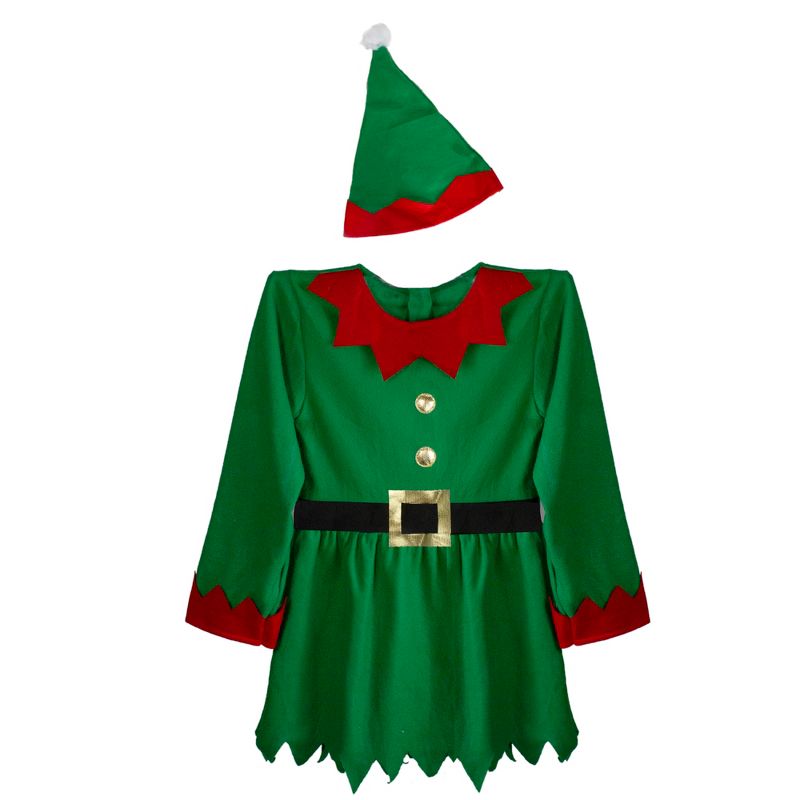 Northlight Women's Red and Green 2-Piece Elf Costume- Size XL, 2 of 3