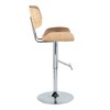 Contemporary Adjustable Swivel Barstool with Metal Base, Wood and Upholstered Seat - Set of 2 - 3 of 4