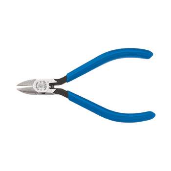 KLEIN TOOLS D257-4C Diagonal Cutting Pliers, Electronics, Tapered Nose, Spring,