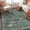Coucheta Washable Vintage Floral Area Rug, Non-Slip Low Pile Carpet, Non-Shedding Retro Oriental Design Mat for Living Room, Bedroom, Dining Room - 4 of 4
