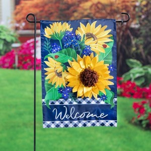 Sunflower Welcome Applique Garden Flag - 1 of 4