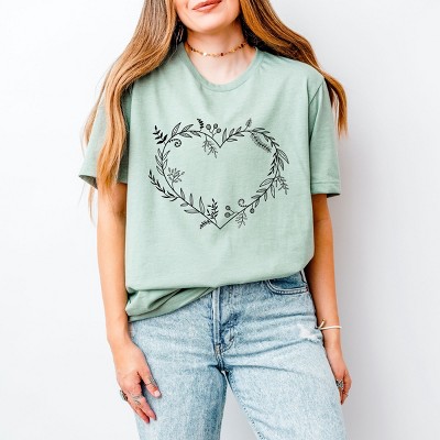 Simply Sage Market Floral Heart Short Sleeve Tee