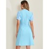 INSPIRE CHIC Women's Bow Tie Keyhole Neck Puff Sleeve Elegant Work Dress - 3 of 4