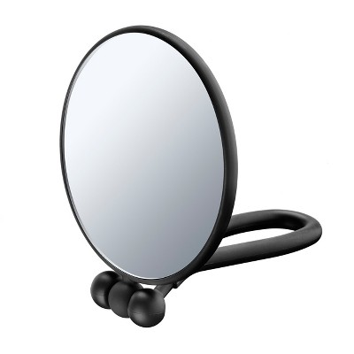 Black Round Mirror Small Mini Portable Cosmetic Touch - Temu