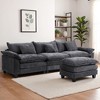 EHMKNP 112" L-Shaped Modular Sectional Sofa – Comfy Cloud Couch with Movable Ottoman, Deep Seat Cushions for Living Room - 3 of 4
